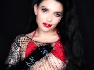 Busty curly brunette with huge boobs fucks on sofa