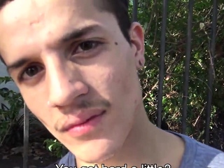 Ginger twink rides with two attractive homosexual lads