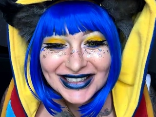 Large boobs milf masturbates together with her dildo