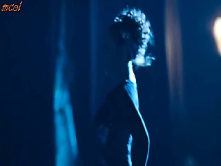 Natalia Verbeke first standing topless in entrance of a man as