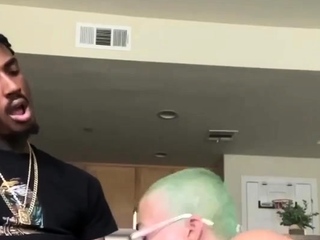 Scorching newbie ebony blows and rides her white Bfs large cock