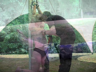 Naughty slave submissive in bondage intercourse sport