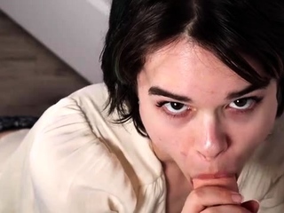 ouiouilux scorching brunette POV blowjob