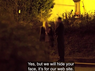 Picked up blindfolded babe mouthjizzed by pretend priest in van